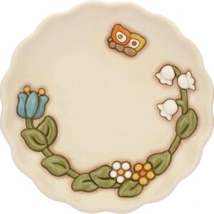 THUN - Centrotavola Decorato con Fiori e Farfalla - 30 Cm