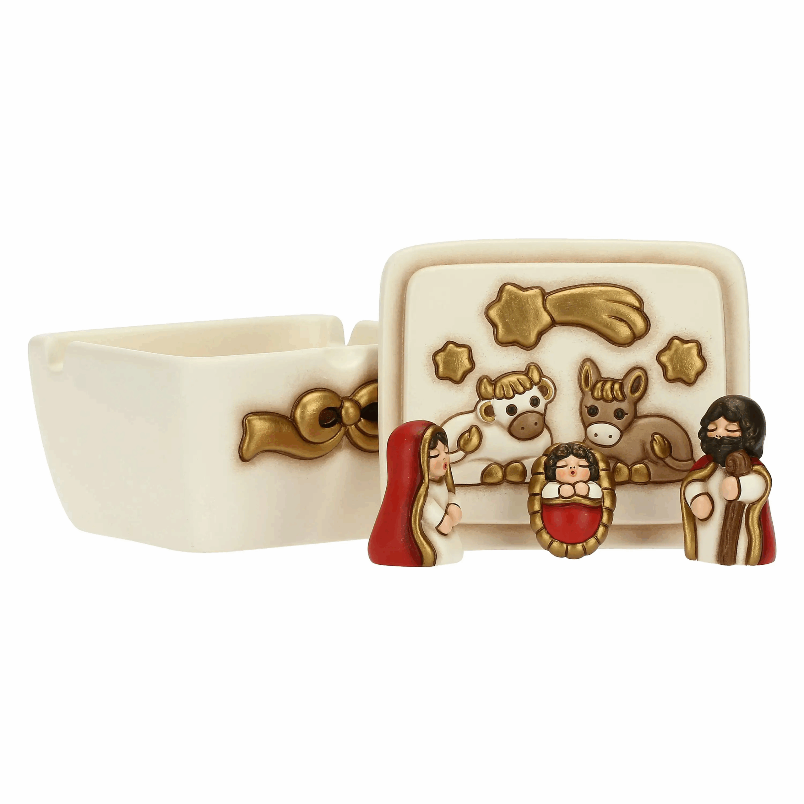 THUN - Presepe 2022 - Mini Presepe Completo della Natività in Ceramica Decorata