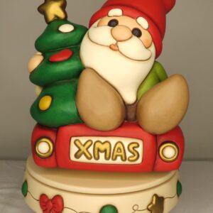 Thun - Carillon gnomo Oliver e teddy con furgoncino in ceramica, maxi