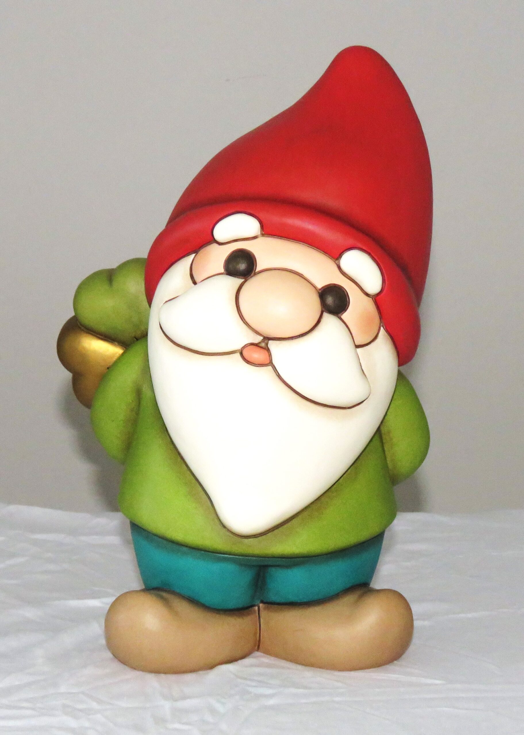 Thun - Gnomo Oliver con quadrifoglio portafortuna in ceramica, maxi