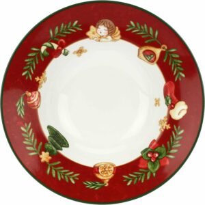 THUN, Set 6 Piatti in Porcellana, Collezione Sorprese di Natale, Idea Regalo per Natale