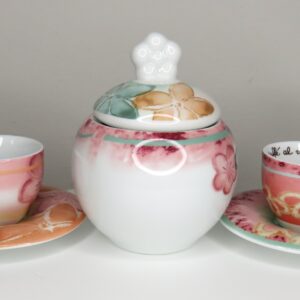 Thun - Set 2 tazzine caffè con zuccheriera in porcellana Bloomia